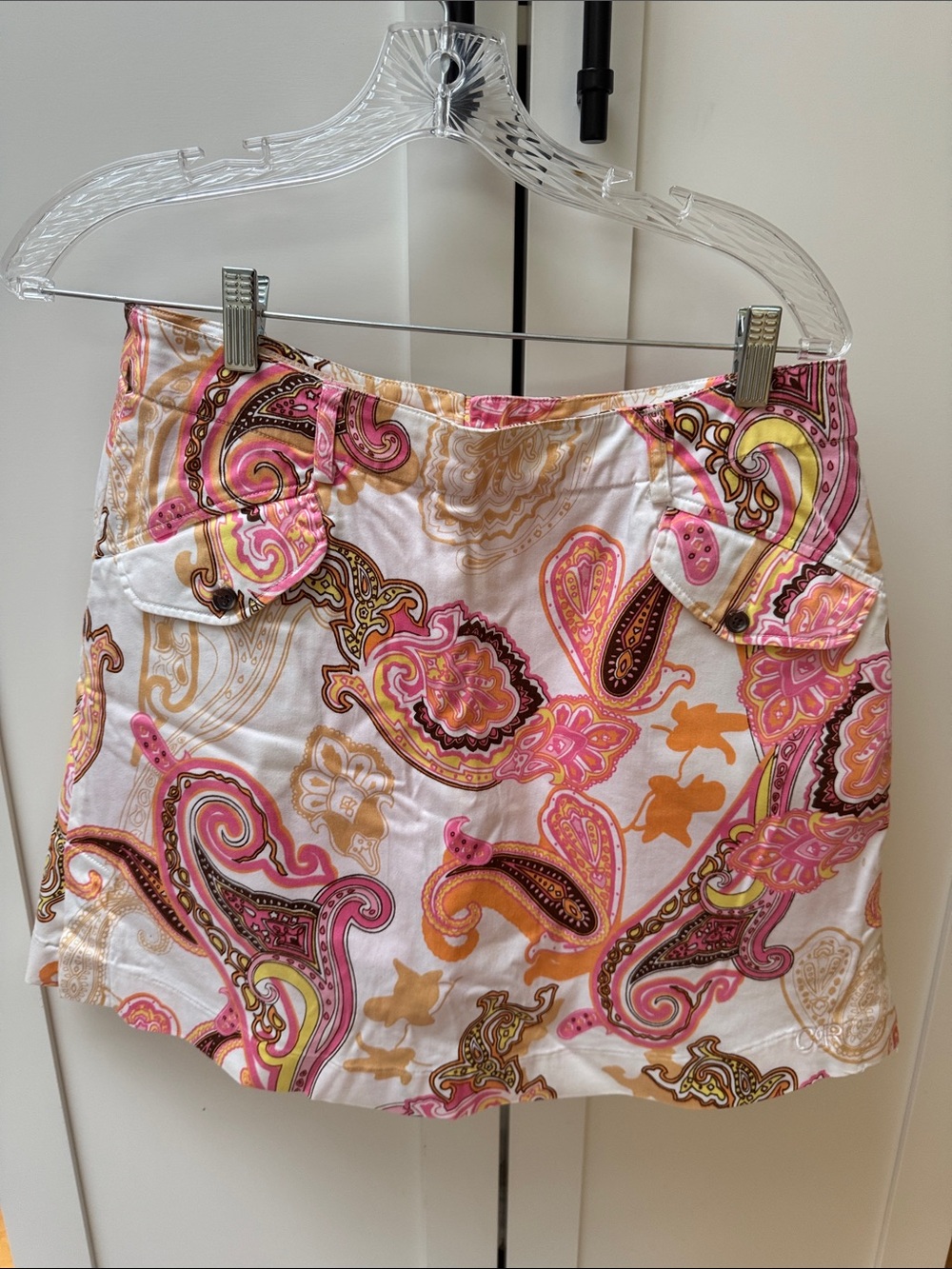 Claudia Romana Vintage Women’s Paisley Print Mini Golf Skort - Pink & Orange